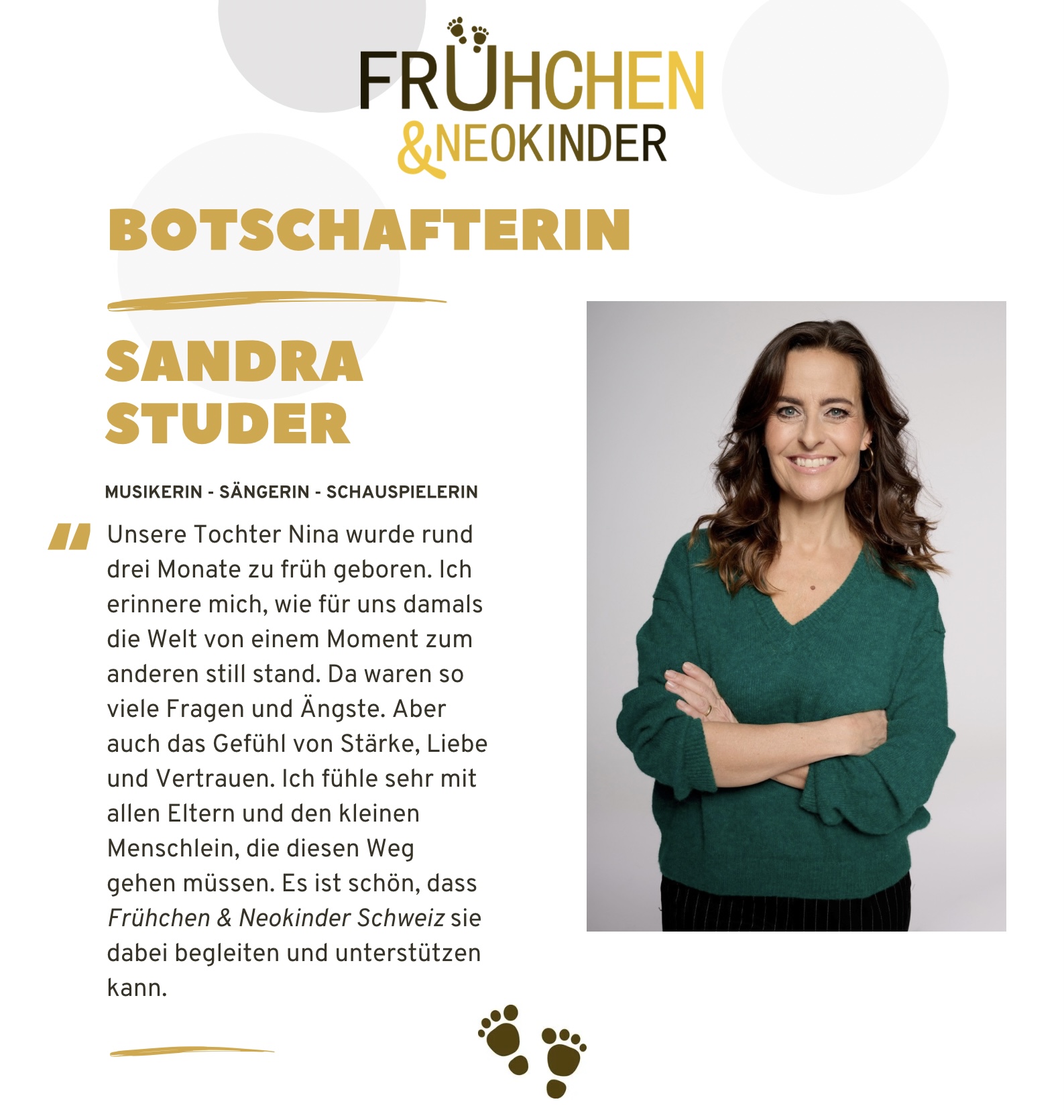 Mirjam Kluka, Botschafterin von Frühchen & Neokinder Schweiz